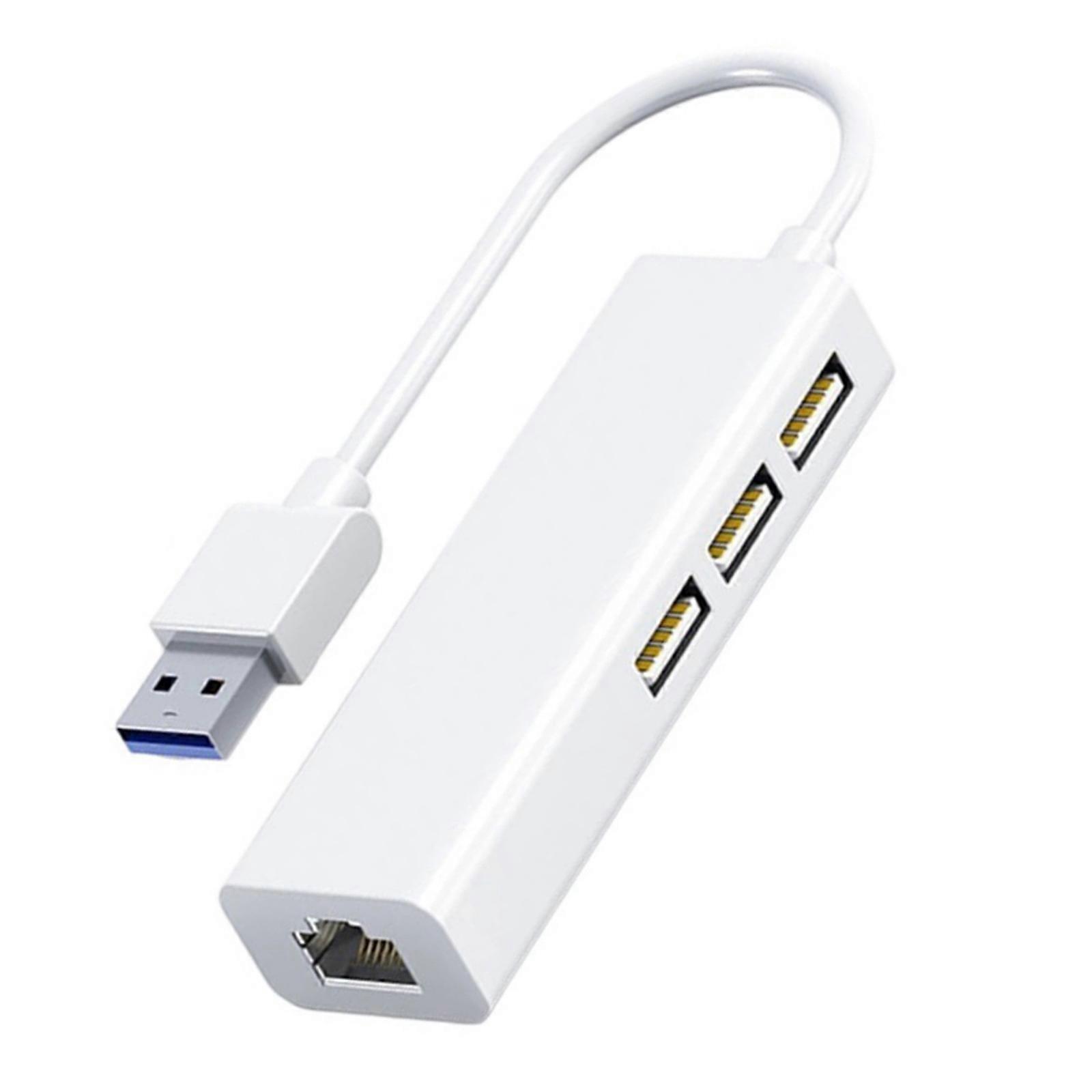 USB C/A to RJ45 Converter 3 USB Port Expansion Adapter Multifunctional for Desktop Laptop Tablets Multicolor