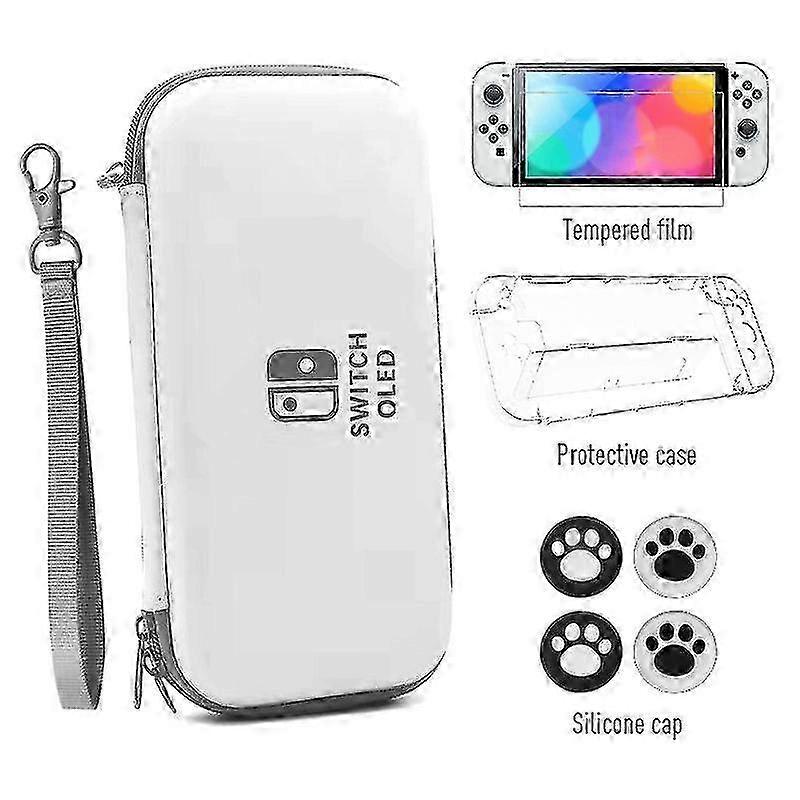f 1 Set Of Nintendo Switch Oled Case With Accessories, Game Console Storage Bag/protective Case/tempered Film/crystal Case/silicone Cove