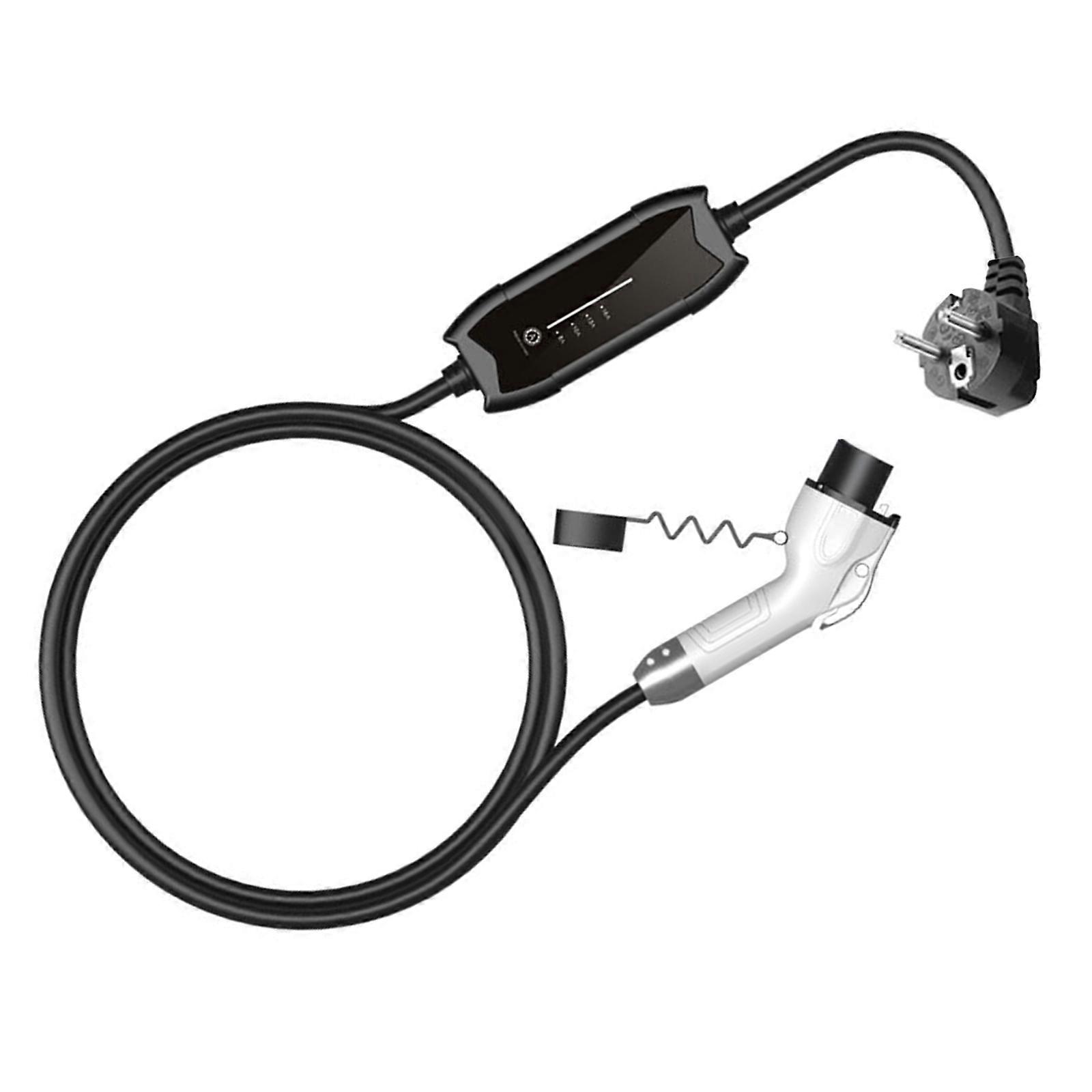 Electric Vehicle Charging Adapter 3.5KW Power Output Connector 16A Adjustable Current Single Phase 5m Cord for Easy Use Multicolor