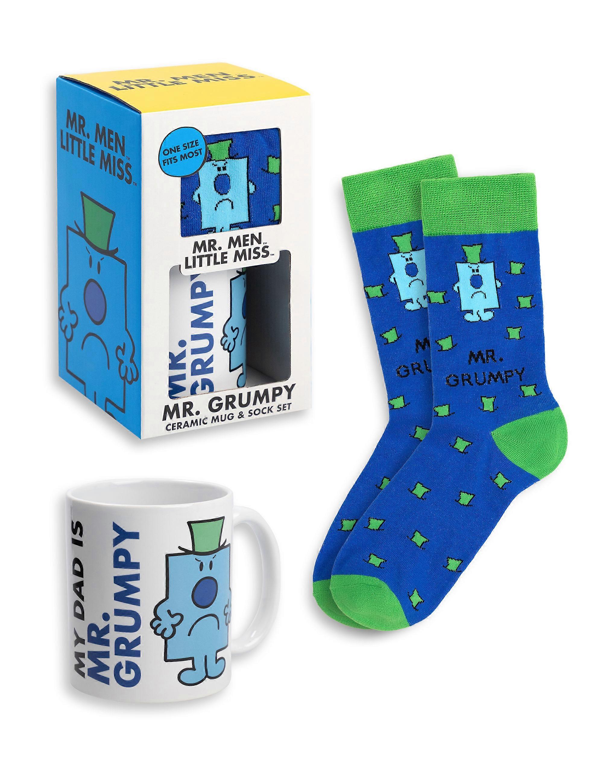 Mr. Men Mens Mug and Sock Gift Set Blue Mr Grumpy - One Size