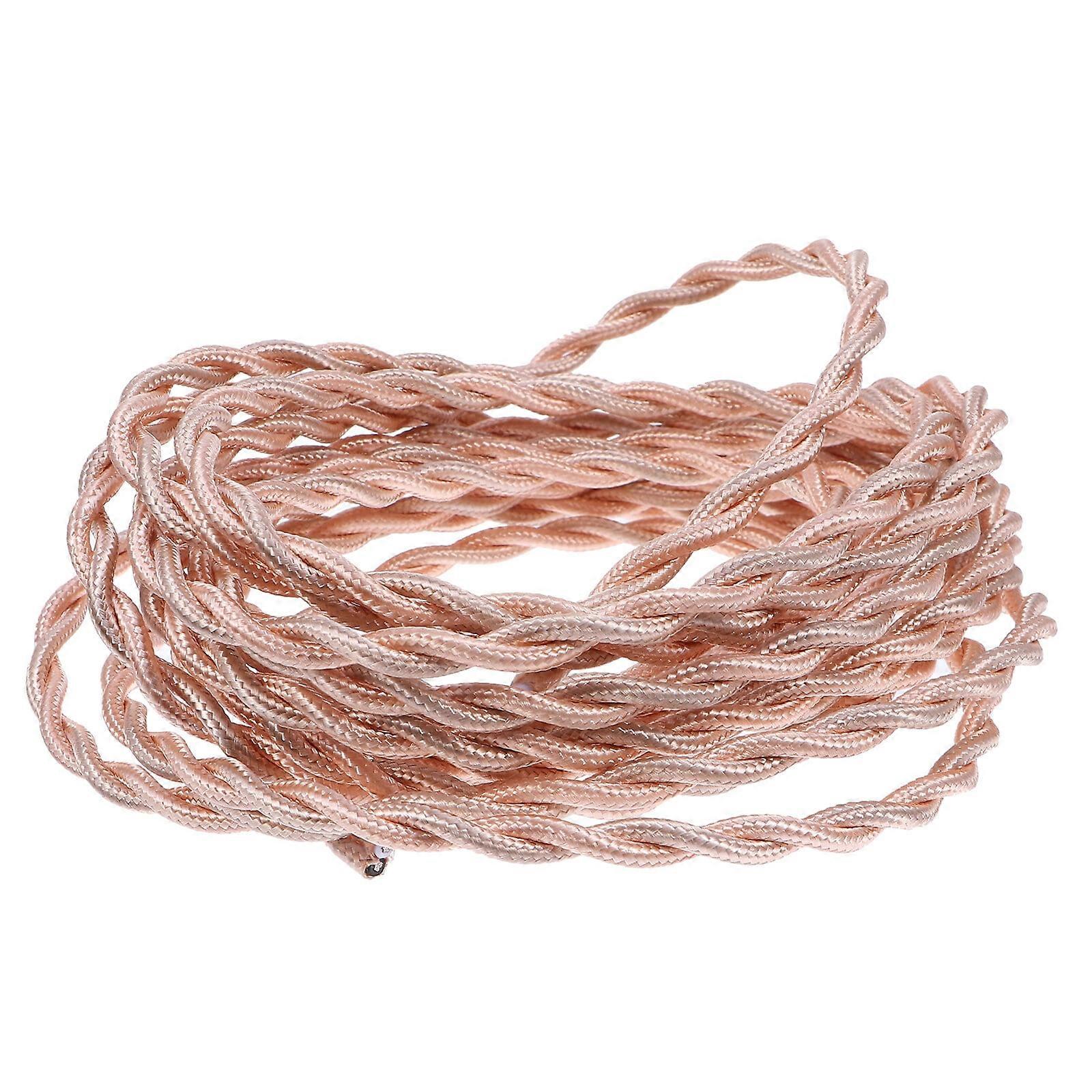 1 Roll 5m Fabric Cloth Covered Wire Flexible Power Line Lamp Twisted Wire