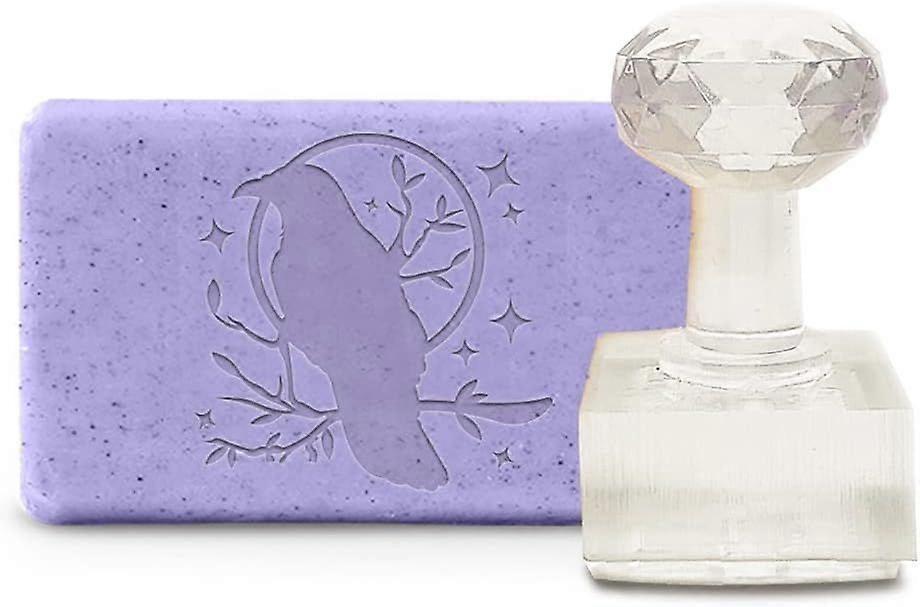 Handmade Soap Stamp Crow Twig Acrylic Soap Stamp with 1.57 Removable Handle Embossing Making for Cookie Clay Pottery Biscuits Gummier DIY Arts Crafts