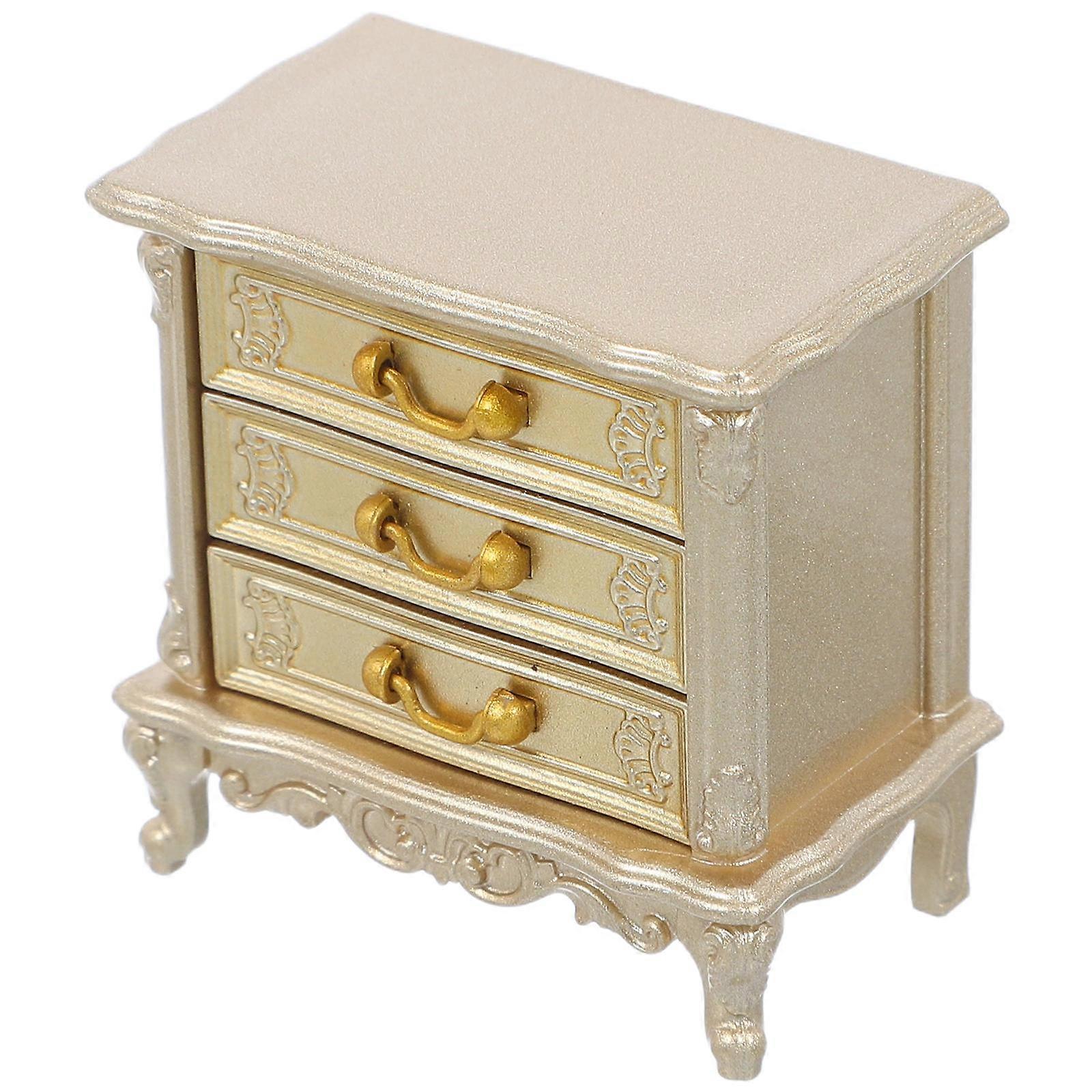 Elegant Miniature Bedside Cabinet Wooden Model Decor For Small Space Creative Expression 1Pack