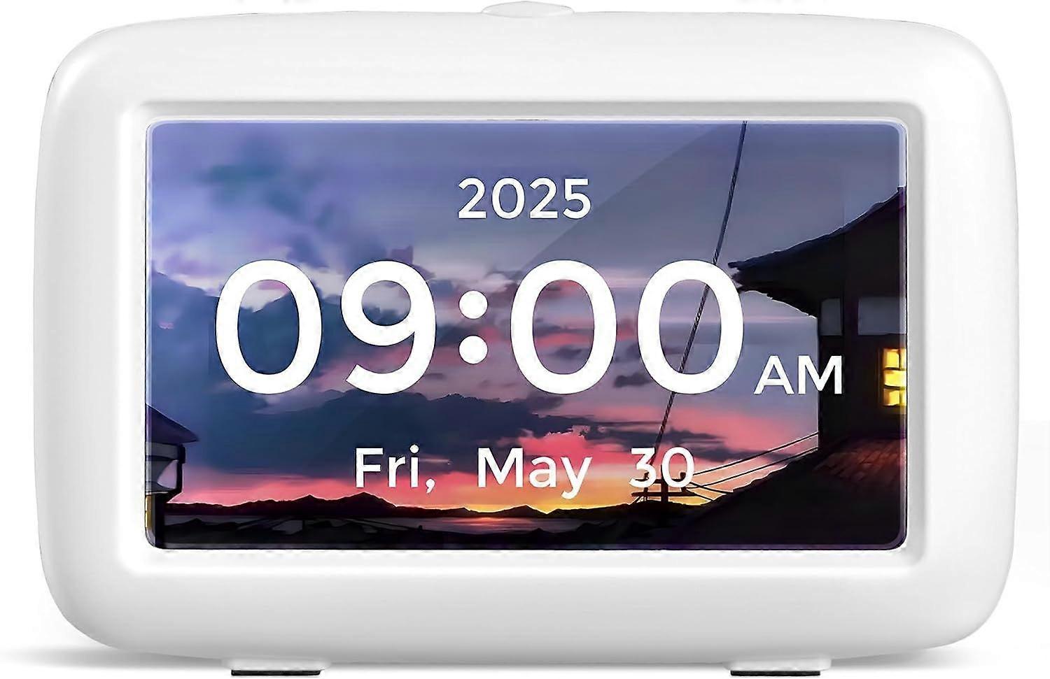 Dementia Clock with Snooze Alarm, Digital Clocks with Date and Time, 7 Themes, 8 Alarms, Automatic