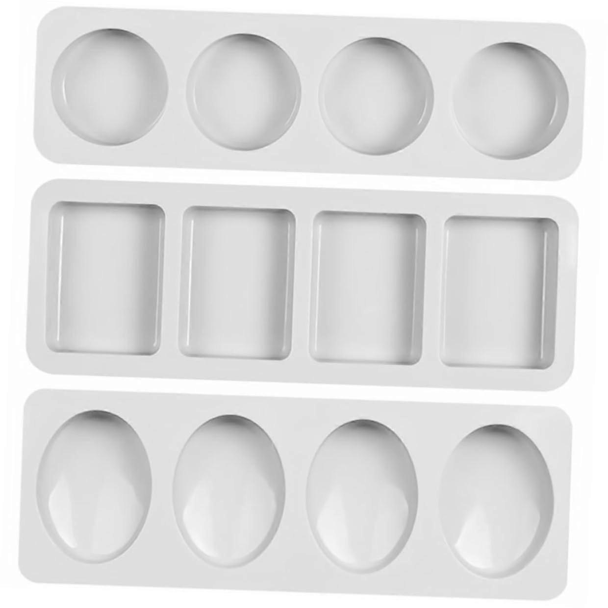 3 Pcs Silicone Soap Mold Set with Multiple Shapes Easy Release for DIY Handmade Soap Making
