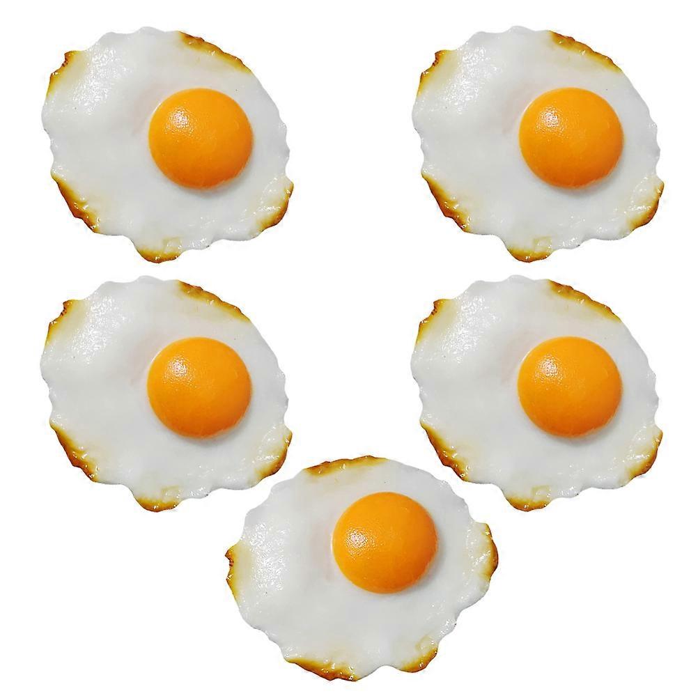 Realistic Fried Egg Model Fake Fried Egg Model for Display 5Pcs