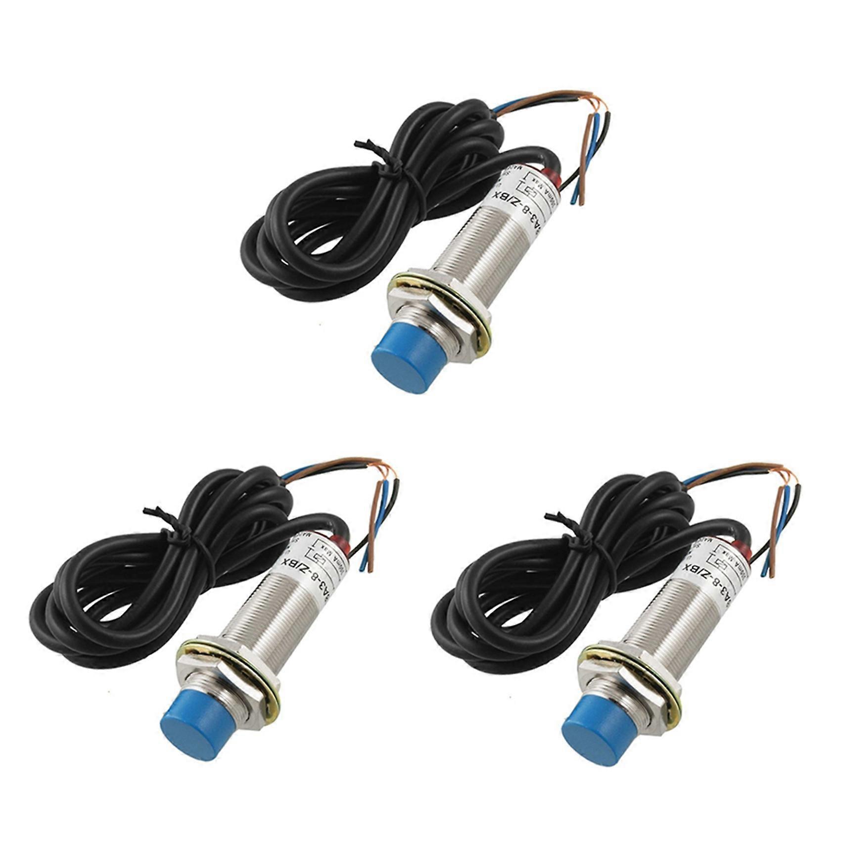 3X LJ18A3 - 8-Z / BX DC6-36V 8 mm Tubular Inductive PROXIMITY Sensor Switch Detector NPN