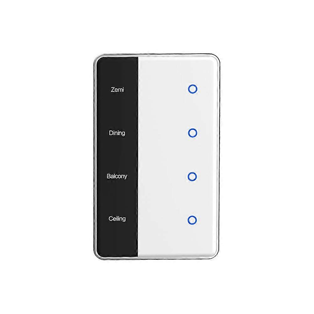 TUYA Zigbee DIY Name Switch 4 Gang Smart Touchscreen Switch