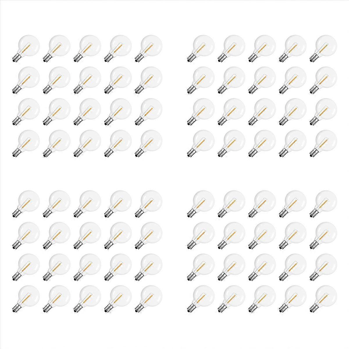 20Pcs G40 LED Light Bulbs E12 Screw Base for Solar String Lights Warm