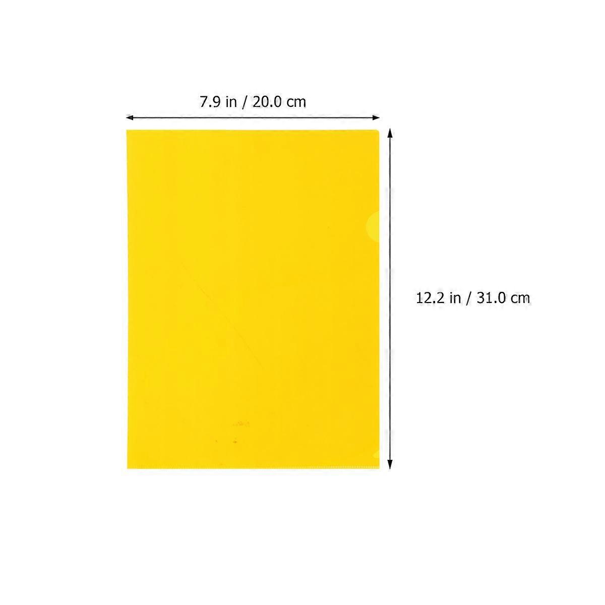 20pcs Office Document Folder Single Page Paper Folder L Shape Plastic Folder Mixed Color