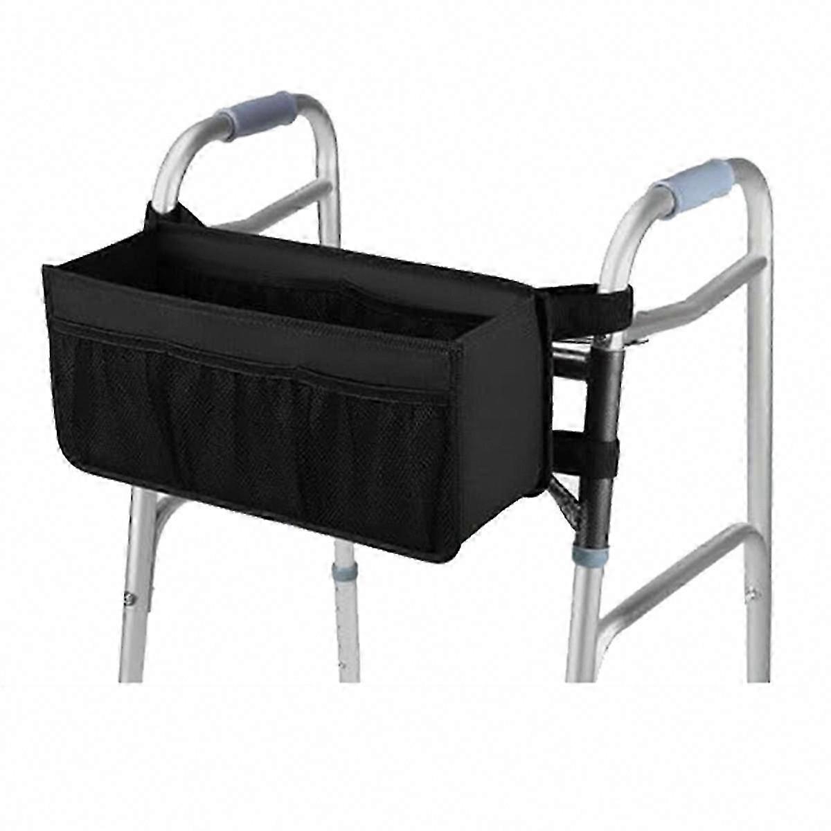 Walker Basket with Cup Holder for Folding Walker, Foldable Walker Storage Bag