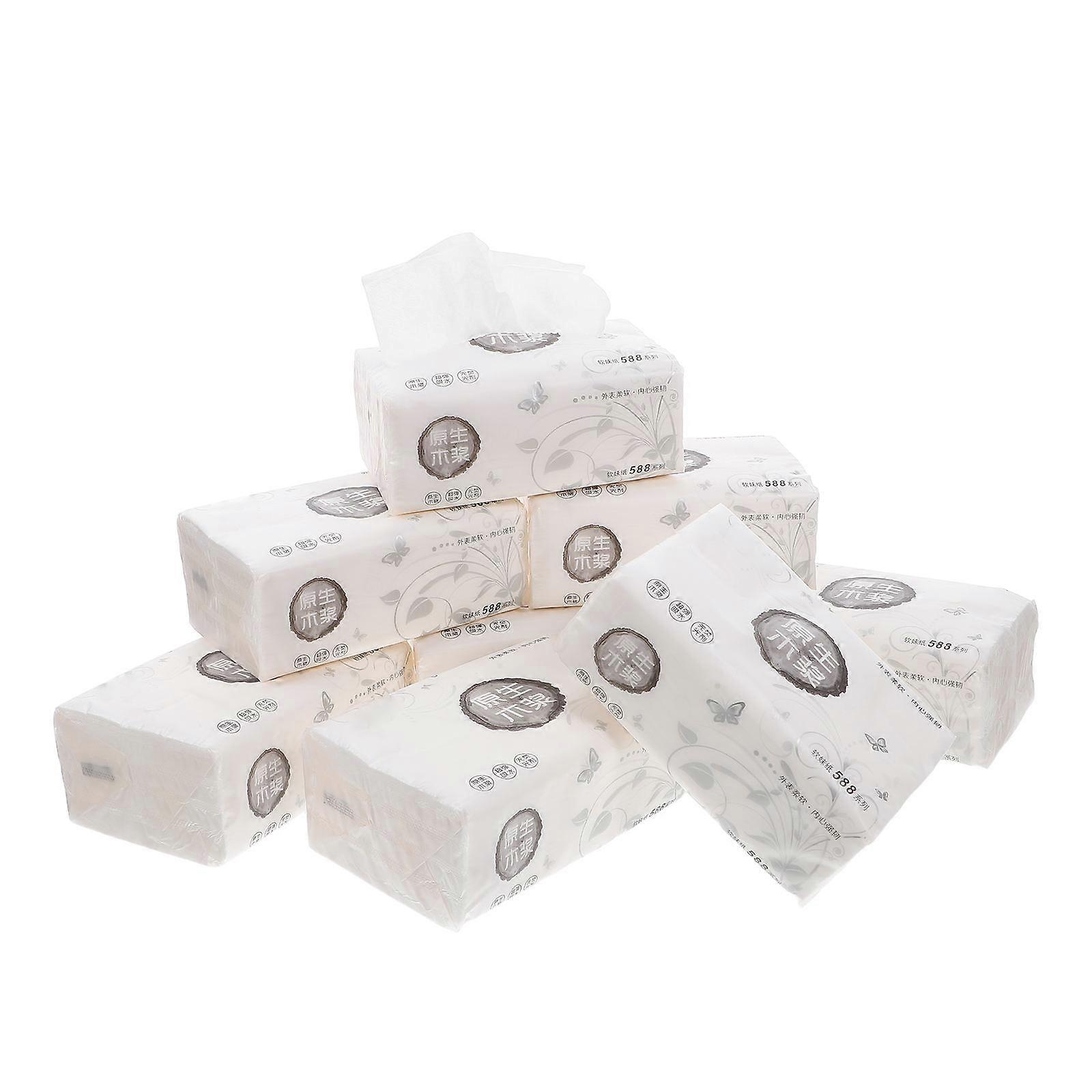 White Extraction Paper Made of Wood Pulp for Home Use Soft and Safe 8 Bags Set