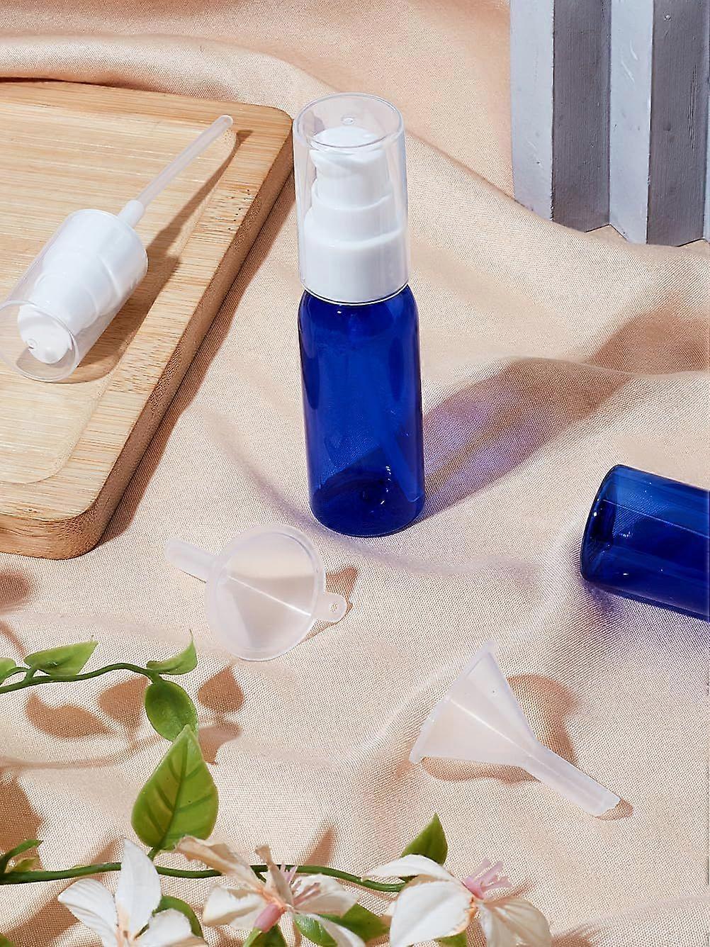 2Pcs 50ml Column PET Spray Bottles Liqiud Bottle with Hopper Mixed Color Empty Refillable Plastic Pump Container for Essential Oil Paint Perfume 2.8x1