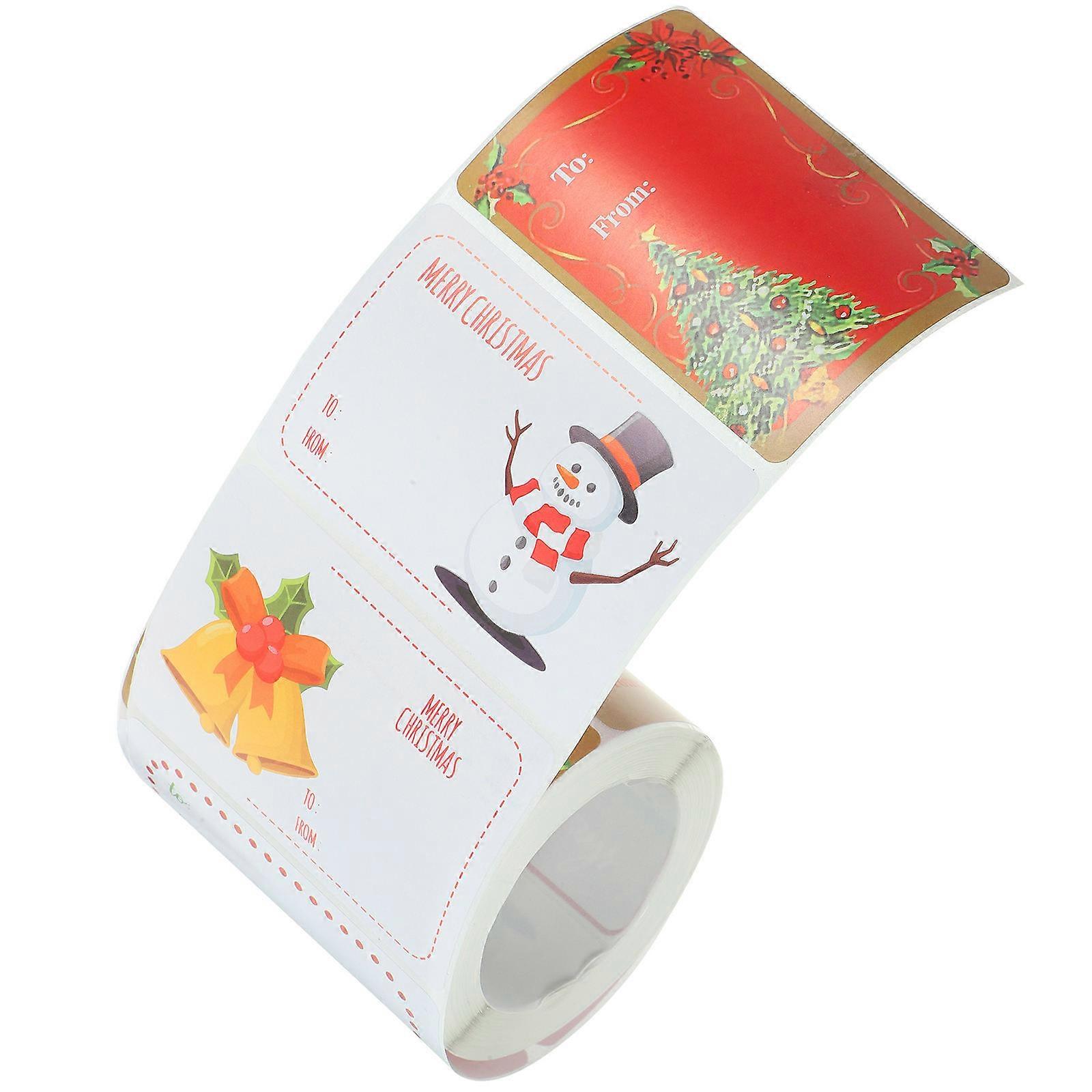 Self Adhesive Gift Wrapping Sticker Christmas Label for Decor 5 Rolls
