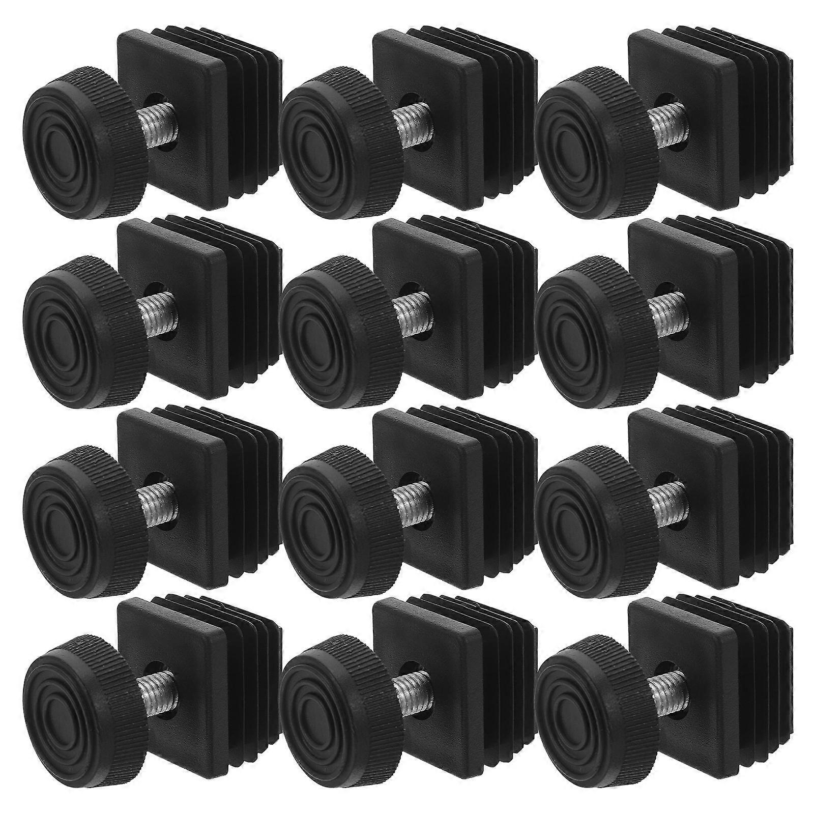 Threaded Furniture Levelers Square Insert Adjustable Feet for 36Pcs