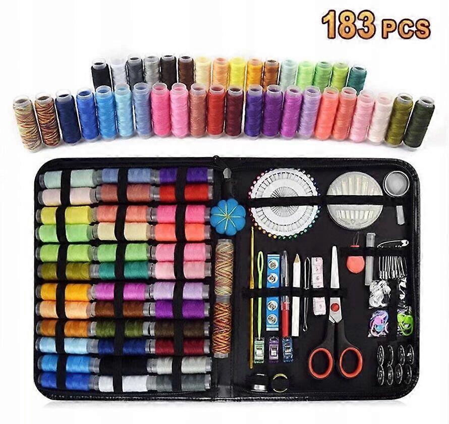 Sewing kit, sewing box, sewing kit, rectangular sewing kit, 183-piece set