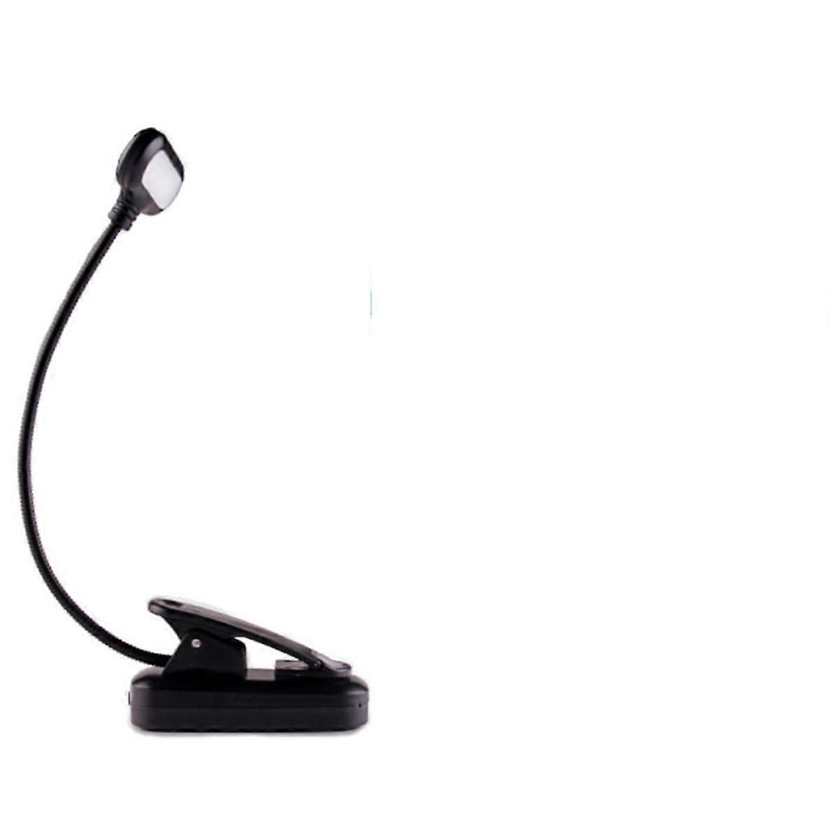 LED Clip On Reading Light USB Rechargeable Desk Lamp with Adjustable Gooseneck Clamp for Bedside Reading and Camping