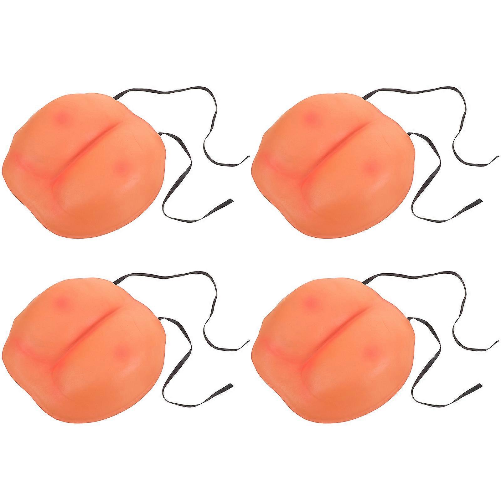 4Pcs Orange Prank Buttock Prop Made from Eva for Carnival Soft Material