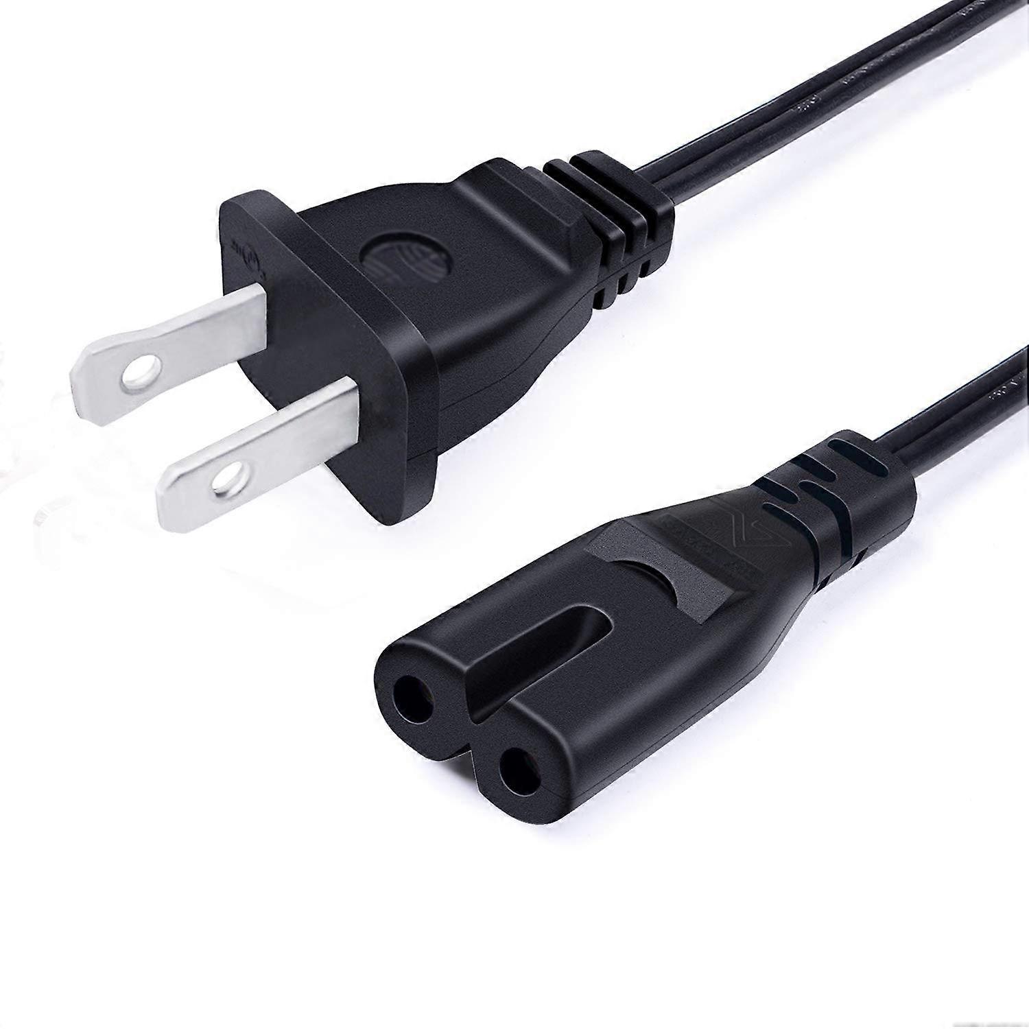 Power Cord 8ft Replacement for Samsung TV UN Series 2 Prong Figure 8 IEC320 C7 Durable 18AWG