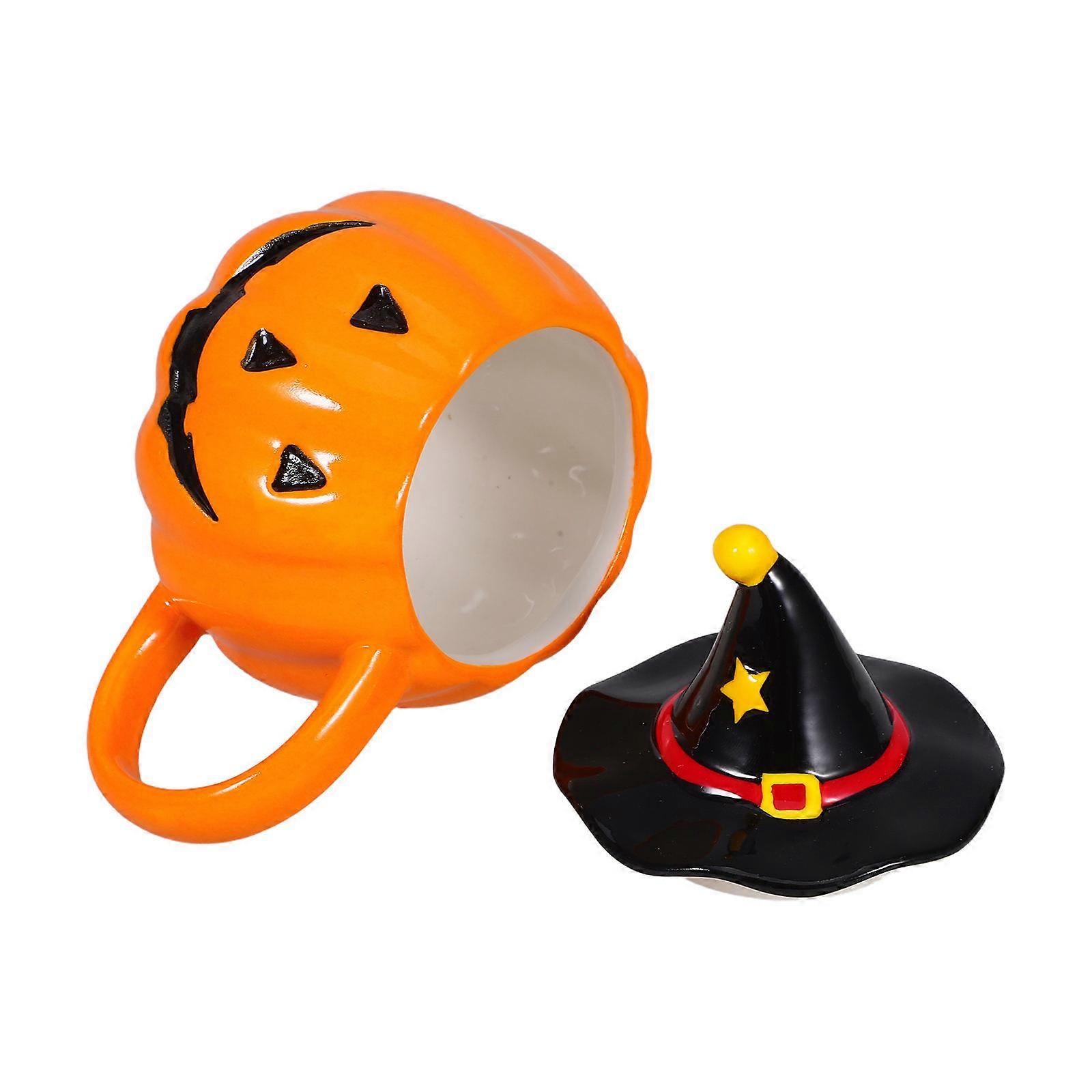 Orange Halloween Pumpkin Face Ceramic Mug for Milk Coffee Cup