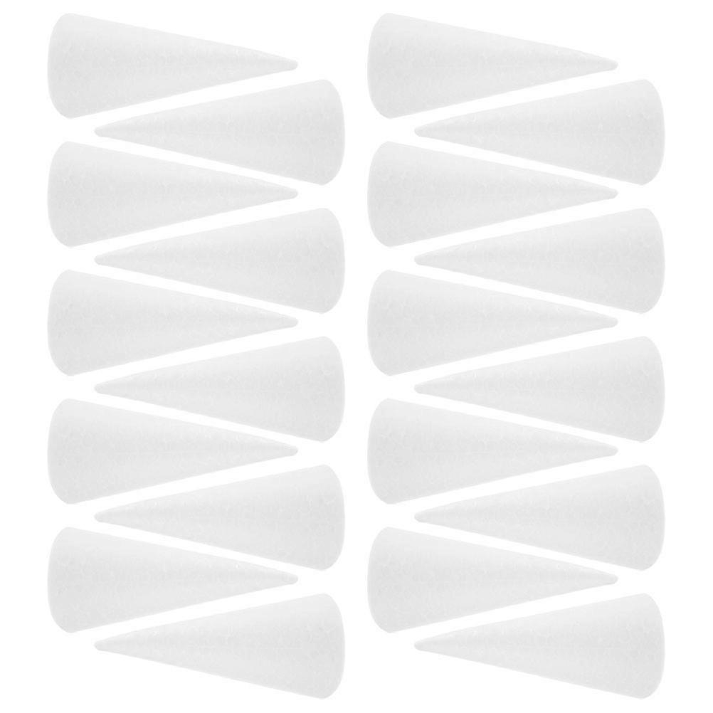 White Foam Cone Craft Foam Cone for Decoration 20Pcs Set