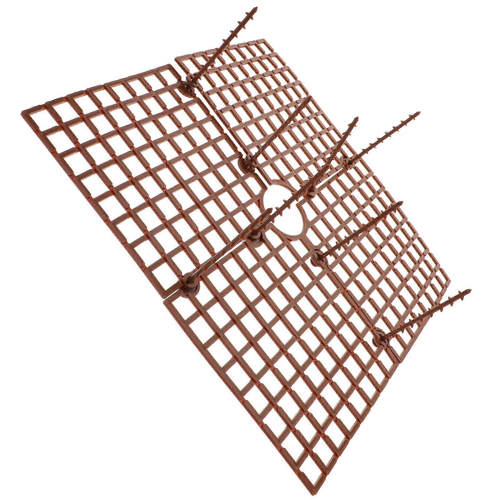 Plant Pot Cover for Soil Protection 9Pcs Coffee Plastic Cuttable Grid