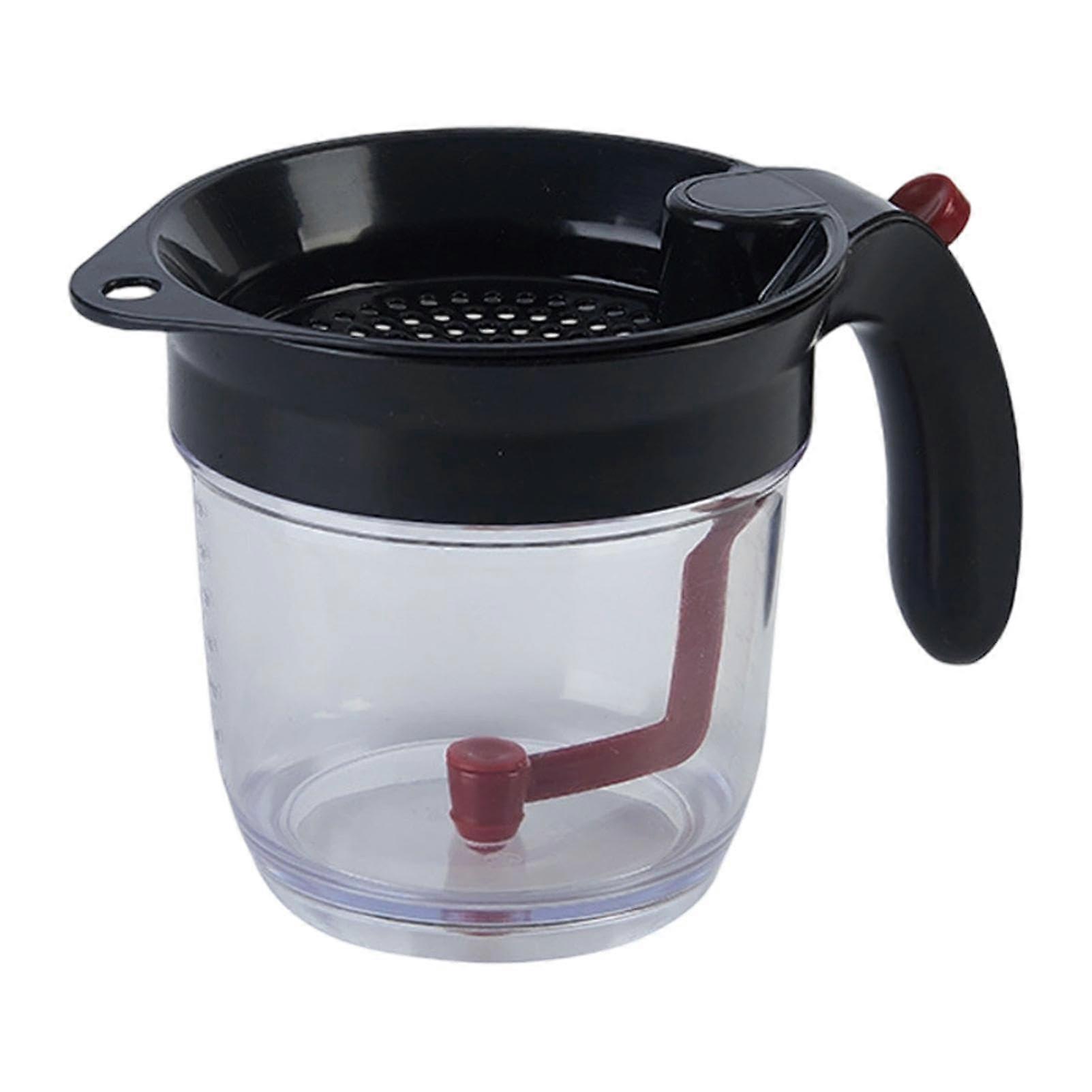 Fat Separator with Bottom Release and Strainer, 4 Cup Capacity for Broth, Soups, and Cooking Oil