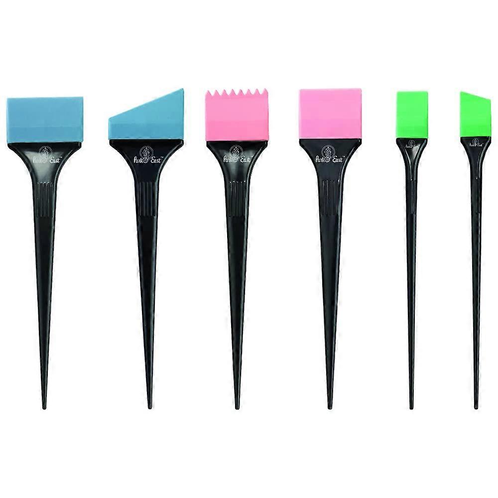 Hair Dye Brush Set 6 Pcs Reusable Silicone Applicators for Precise Hair Coloring and Root TouchUp