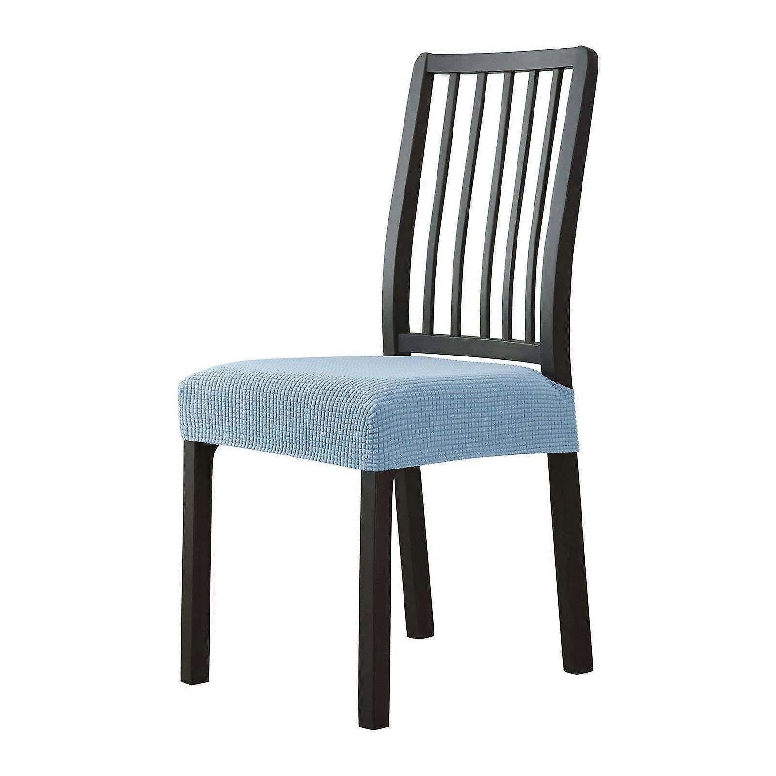 Thick Spandex Dining Chair Seat Covers 6 Pack Sky Blue Stretchable Protector for Dining Room