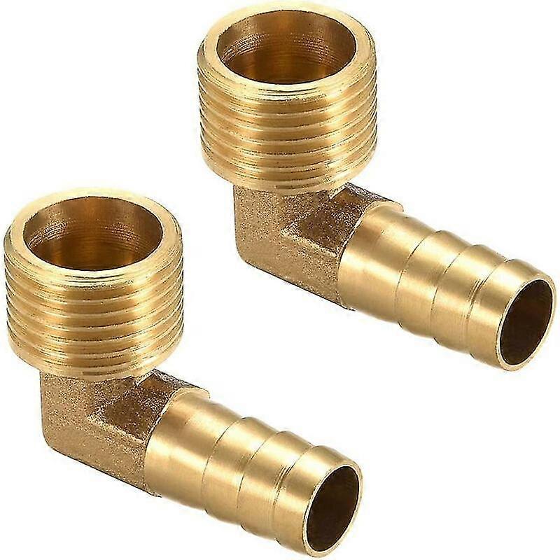 Barbed brass fitting 90 elbow 12mm fluted x1/2" G external pipe 2pcs
