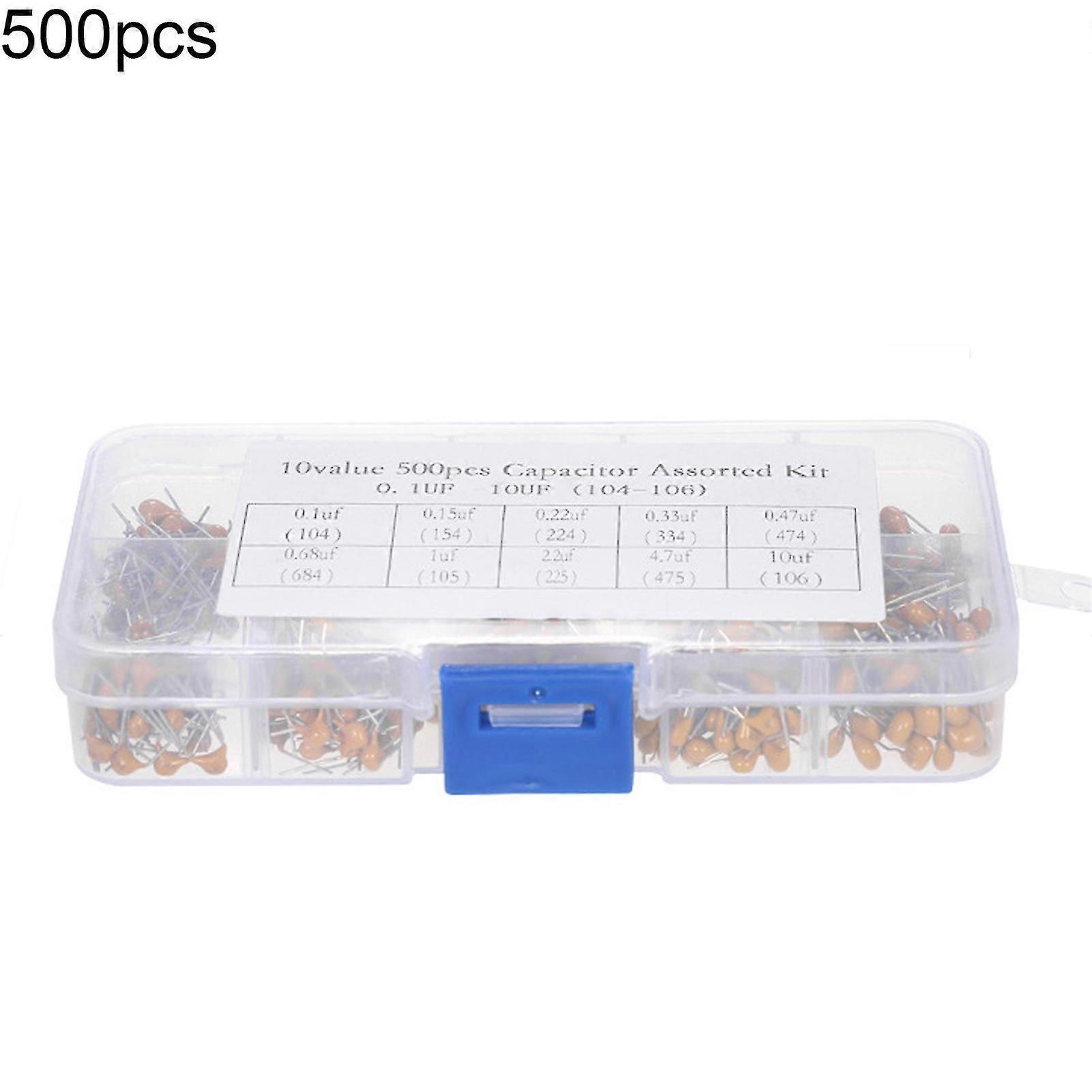 500pcs 0.1uf-10uf Multi-specification Monolithic Multilayer Ceramic Capacitor