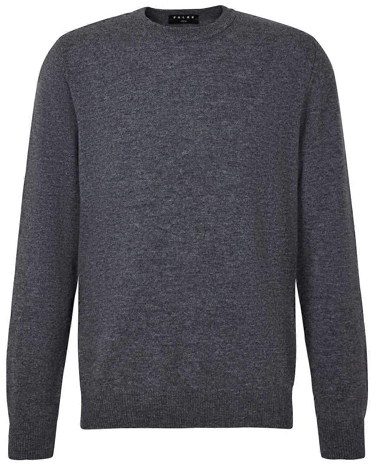 Falke Lambswool Crew Neck Sweater - Heather Dark Grey
