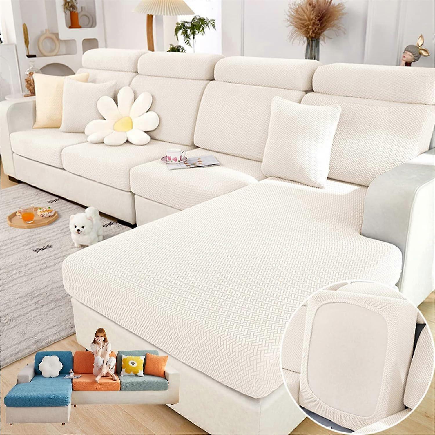 Stretchable Sofa Slipcover for Sectional Couch, Durable Washable Large Triple Seat Protector