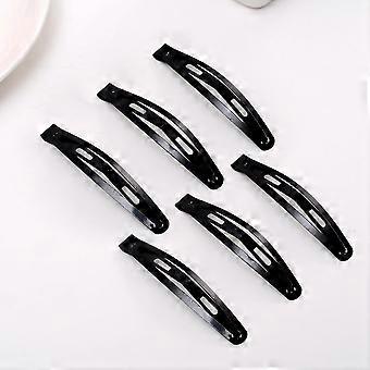 40 x Large Black Metal Snap Hair Clip Barrettes 78mm DIY
