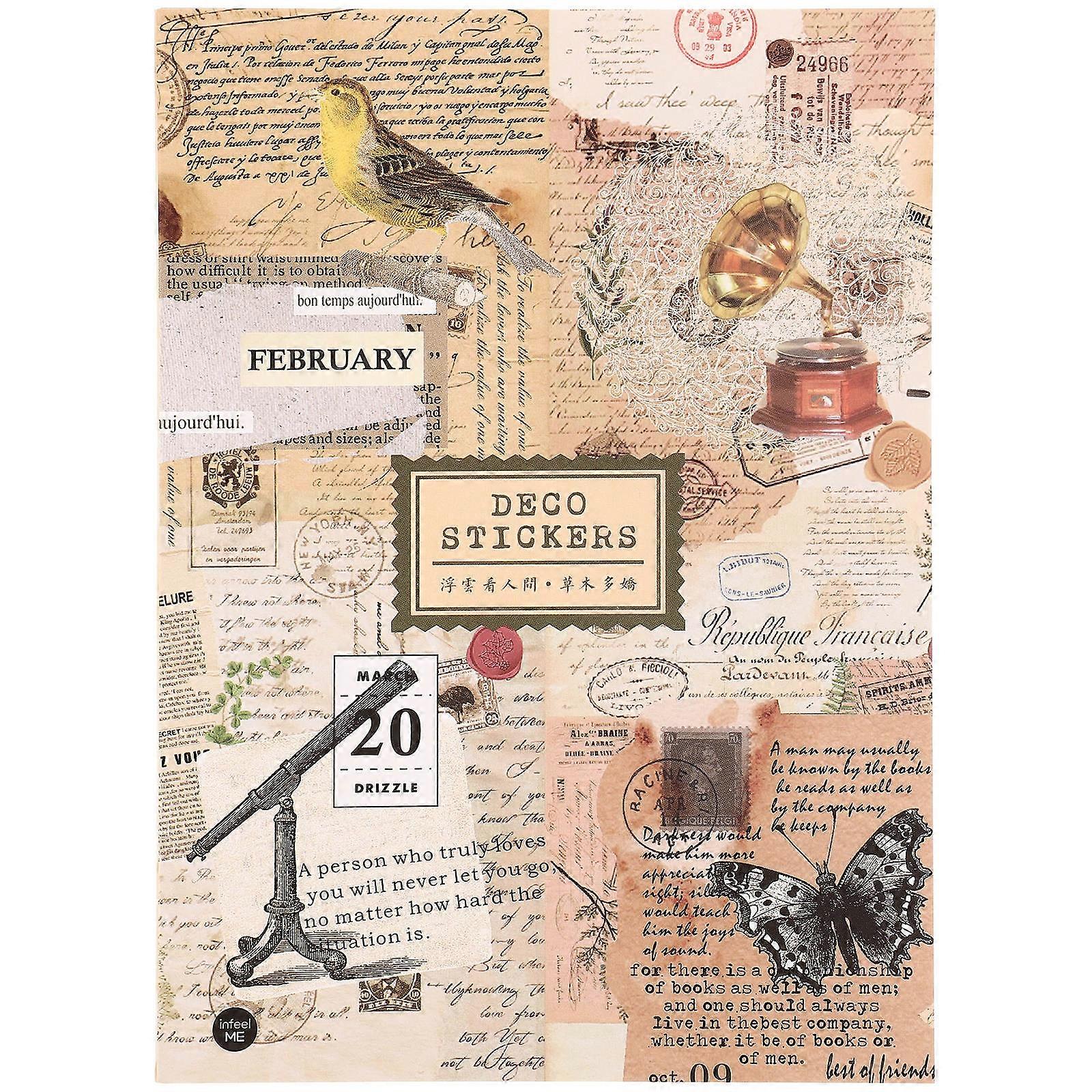 DIY Journal Kit Vintage Journaling Supplies Flat Shape Multi PET 1 Pack