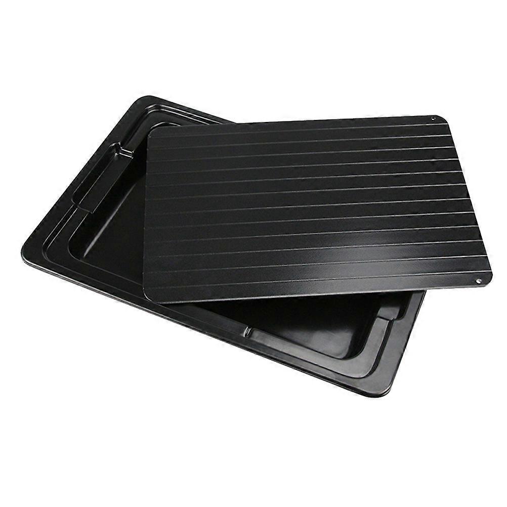 Defrost Board Aluminum Quick Thawing Tray for Efficient Use 1Pcs Black