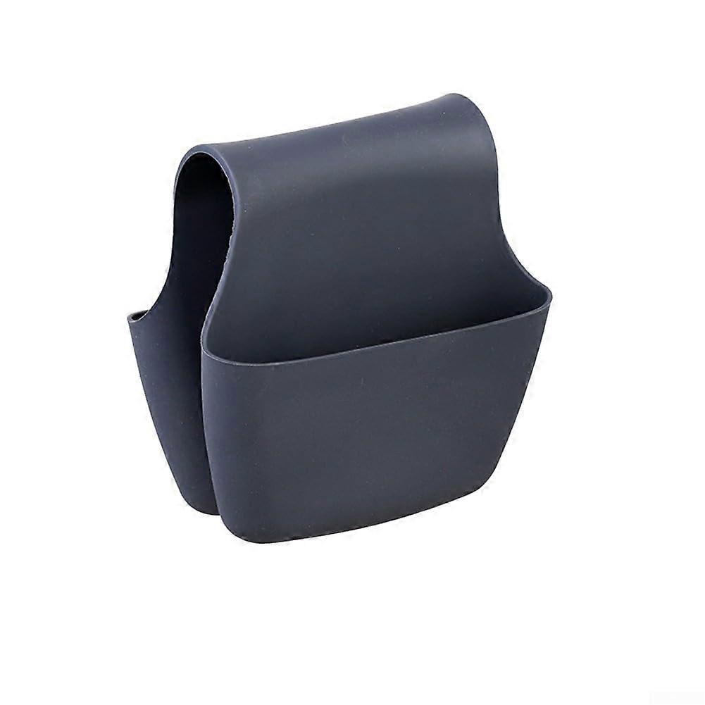 Practical Black Silicone Sink Storage Bag with Drainage for Sponges and Cleaners - Kitchen Organizer Solution