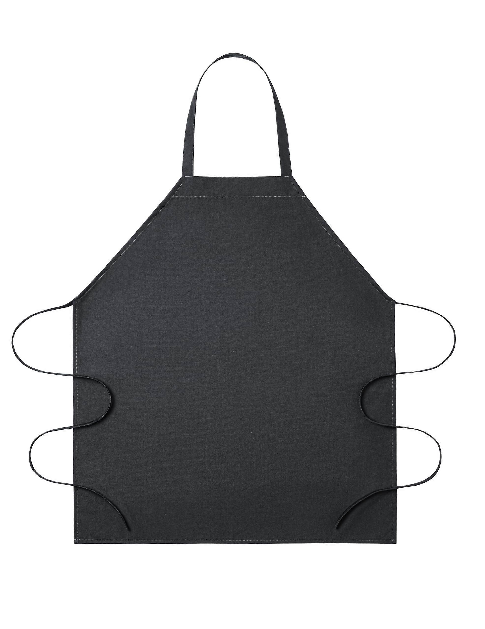 Durable Chef Apron with Full Coverage, Adjustable Side Ties, WrinkleResistant, Charcoal Gray