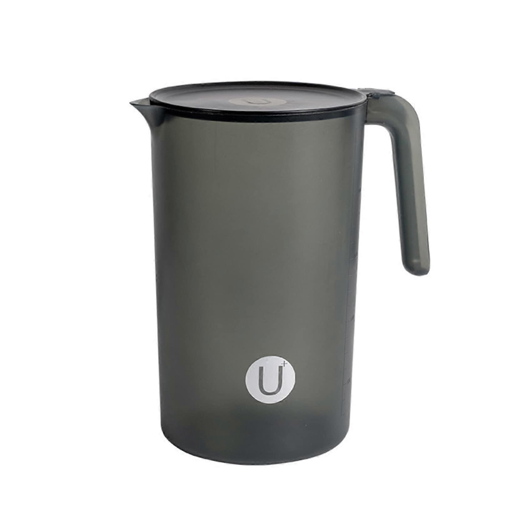 2 Liter Plastic Water Pitcher with LeakProof Lid Ergonomic Handle Dishwasher Safe 2000ml Black