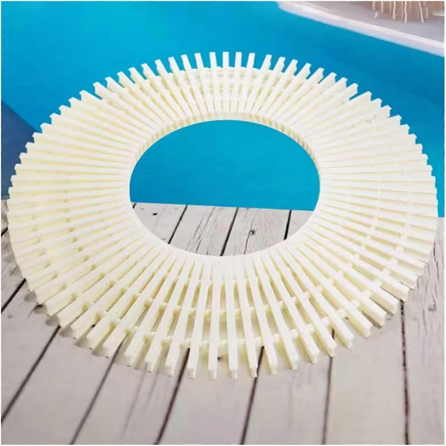 Pool Drain Grate NonSlip ABS Swimming Pool Overflow Grating 20cm Width Beige 10PCS