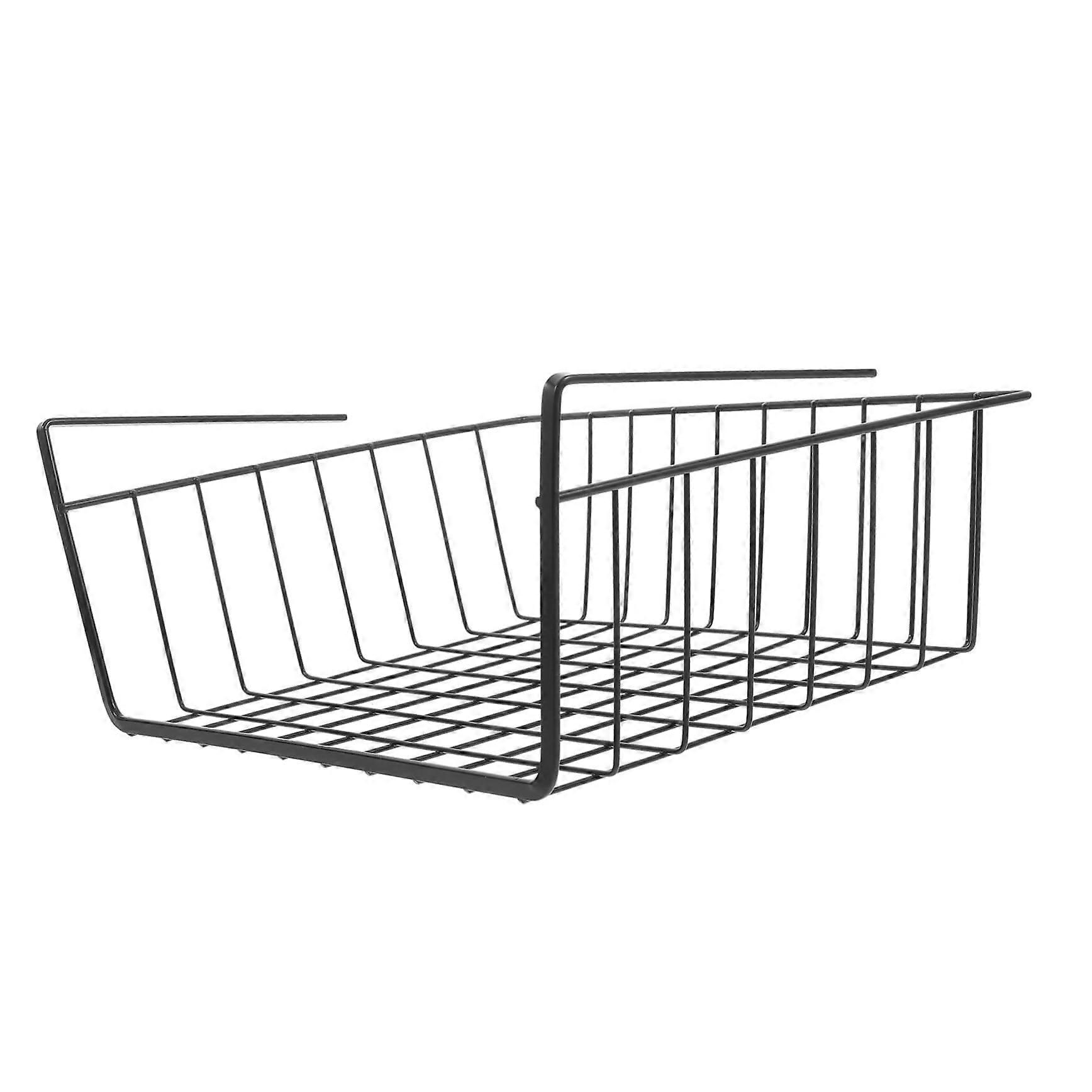 Hanging Storage Basket with Secure Hook Design, Iron Bedside Organizer for Dormitory or Home Use
