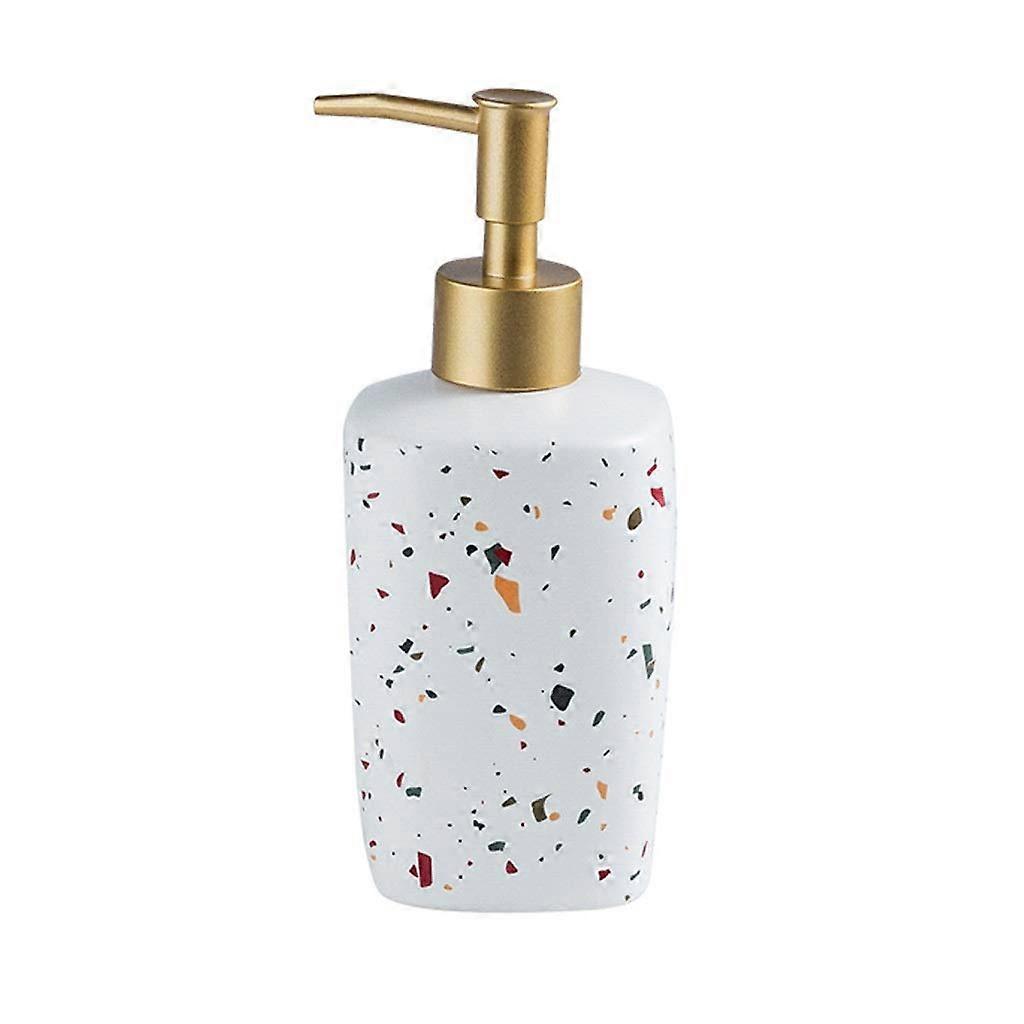 Ceramic Soap Dispenser Terrazzo Pattern Lotion Pump Bottle Large Capacity for Kitchen and Bathroom