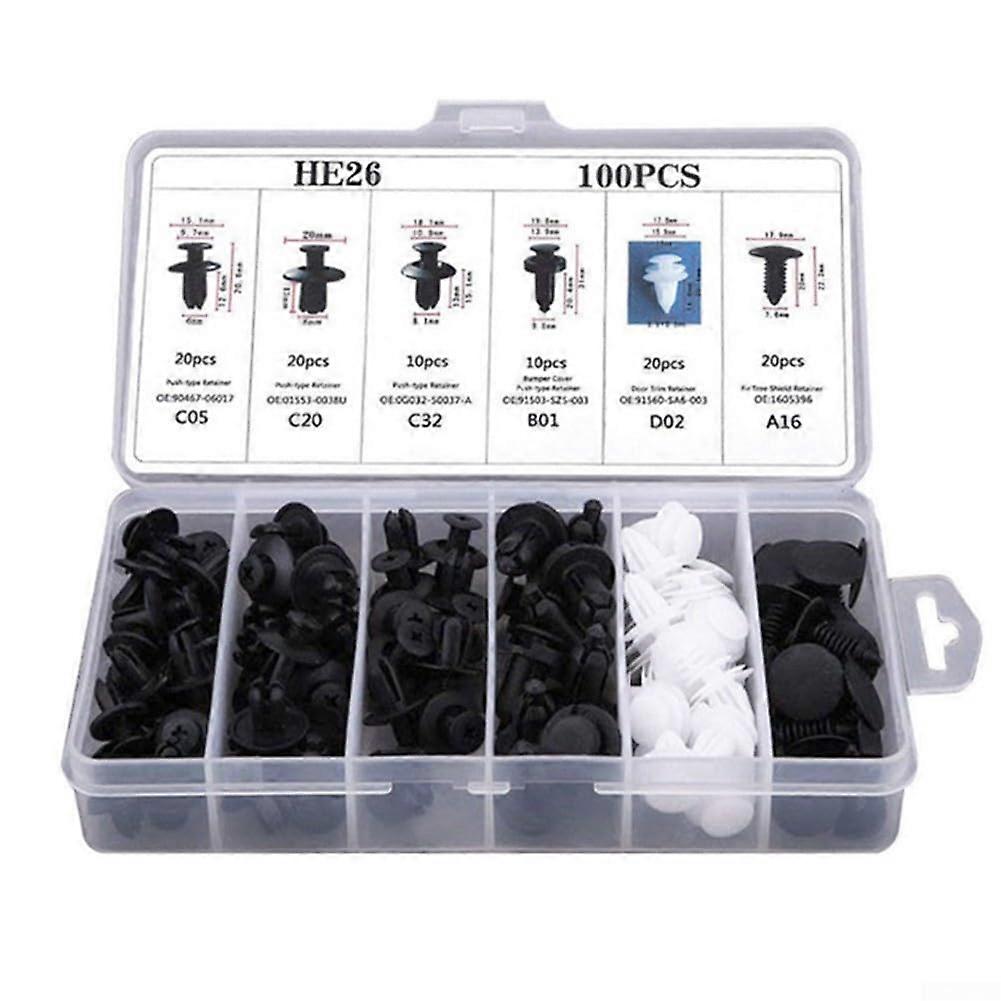 100pcs Car Clips Set with Durable Nylon Buckles for Quick Install and Direct Fit Replacement