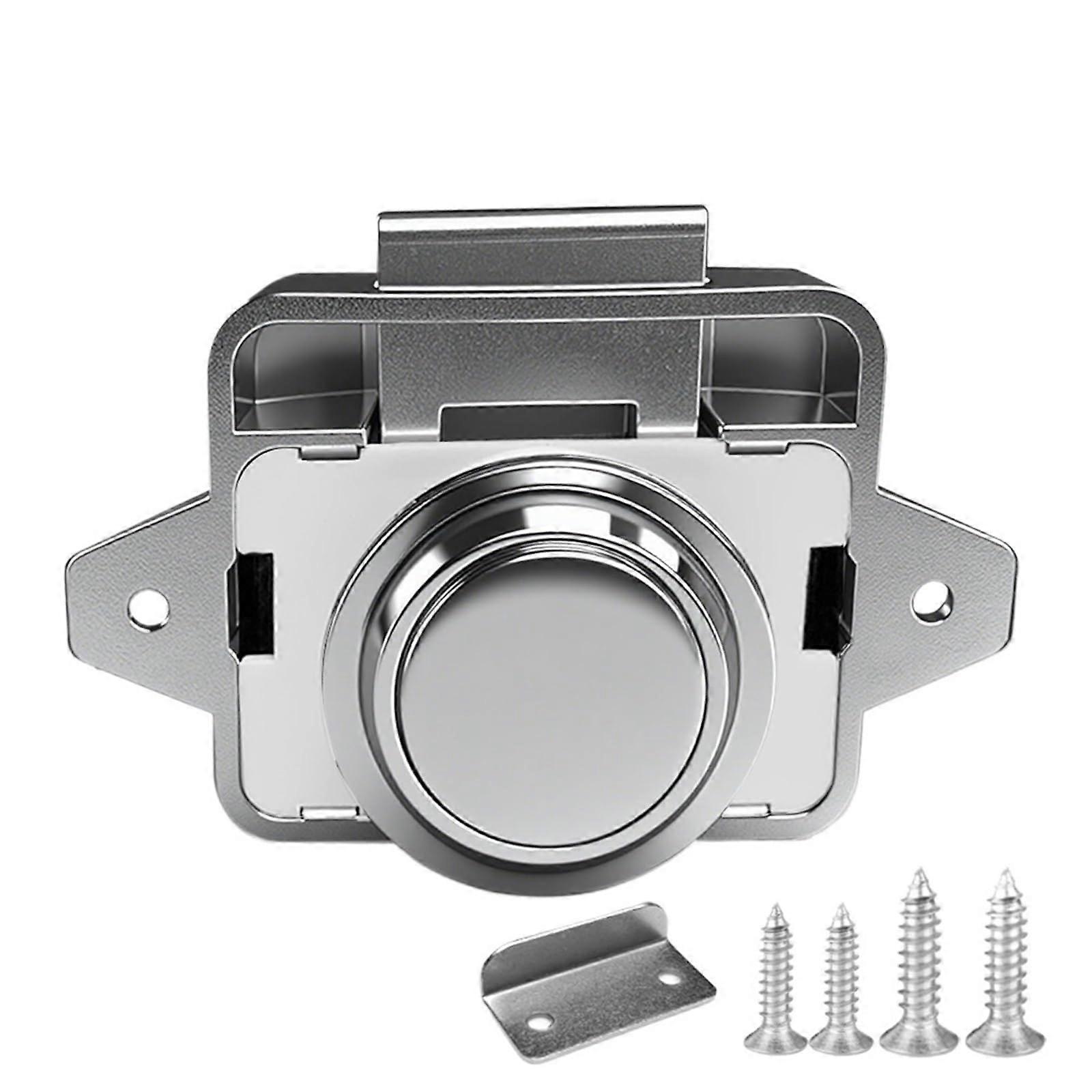 RV Cabinet Latch Push Button Lock 3 Pcs Secure Dual Handle for Camper Caravan Drawer Cabinet