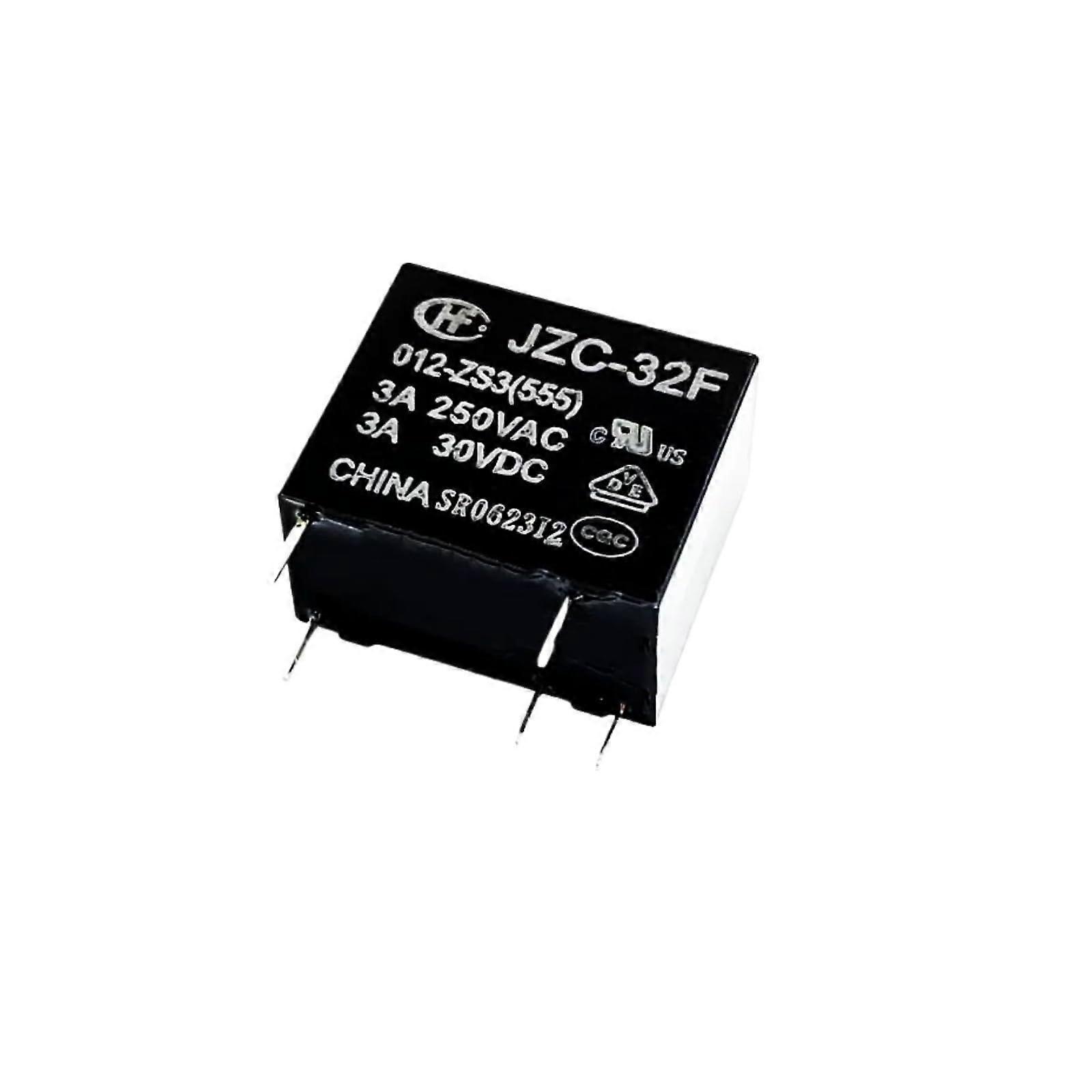 JZC32F 12V Relay 3A  Current Capacity Durable 5Pin DC Power Relay (10PCS)