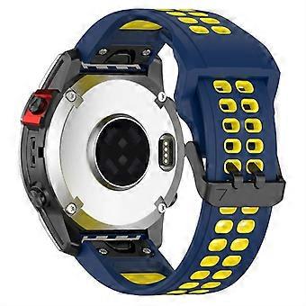 Silikonarmband 26 mm, zweifarbig, atmungsaktiv, passend für Garmin Enduro 2/Tactix 7