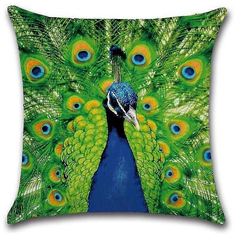 Peacock Feather Cushion Cover Sofa Bed Square Pillowcase Home Decor