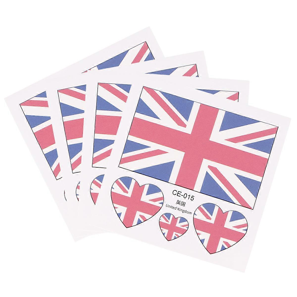 Decorative Waterproof Tattoo Stickers British Flag 10Pcs Set