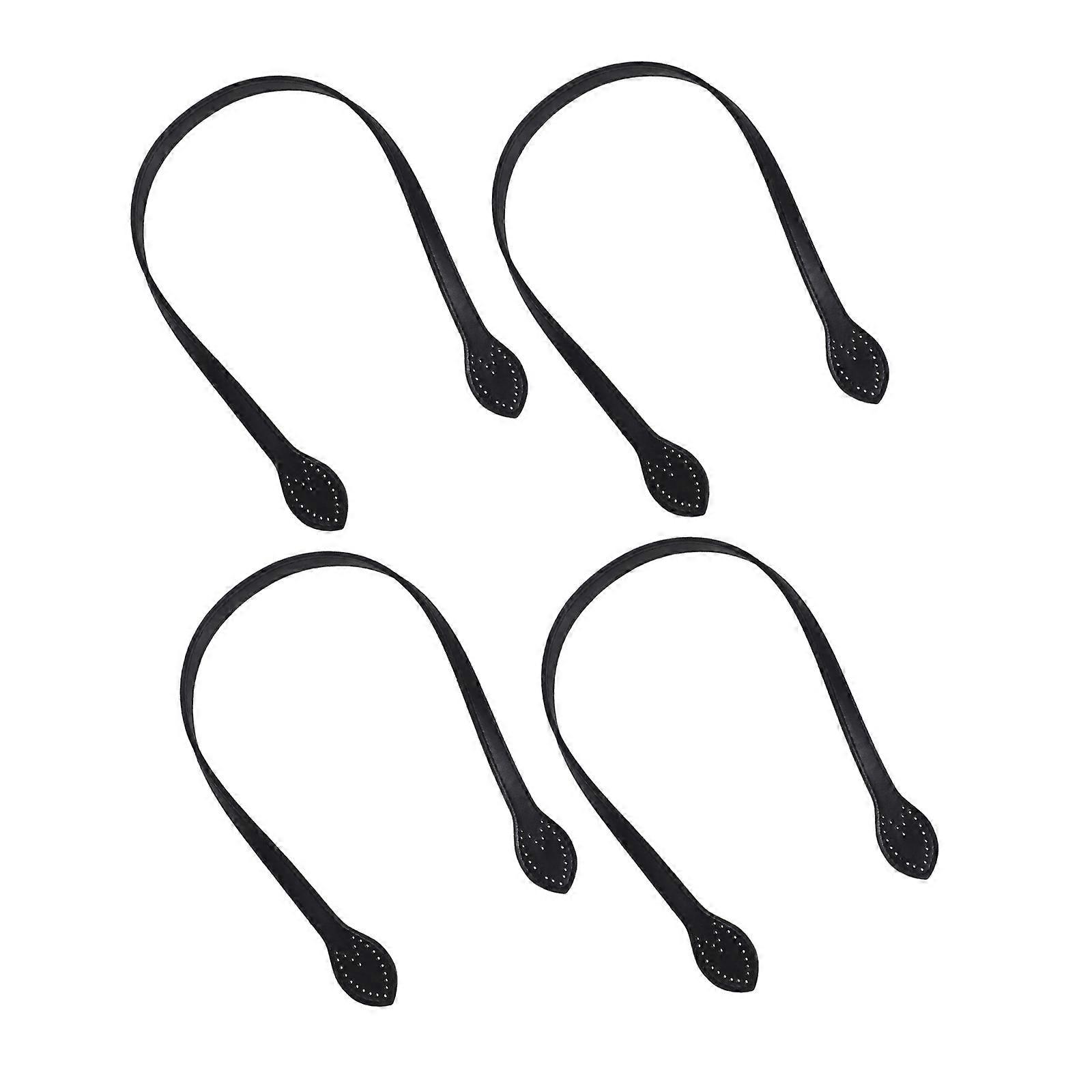 Black PU Purse Handles for Bag DIY with 4Pcs Shoulder Strap Replacements