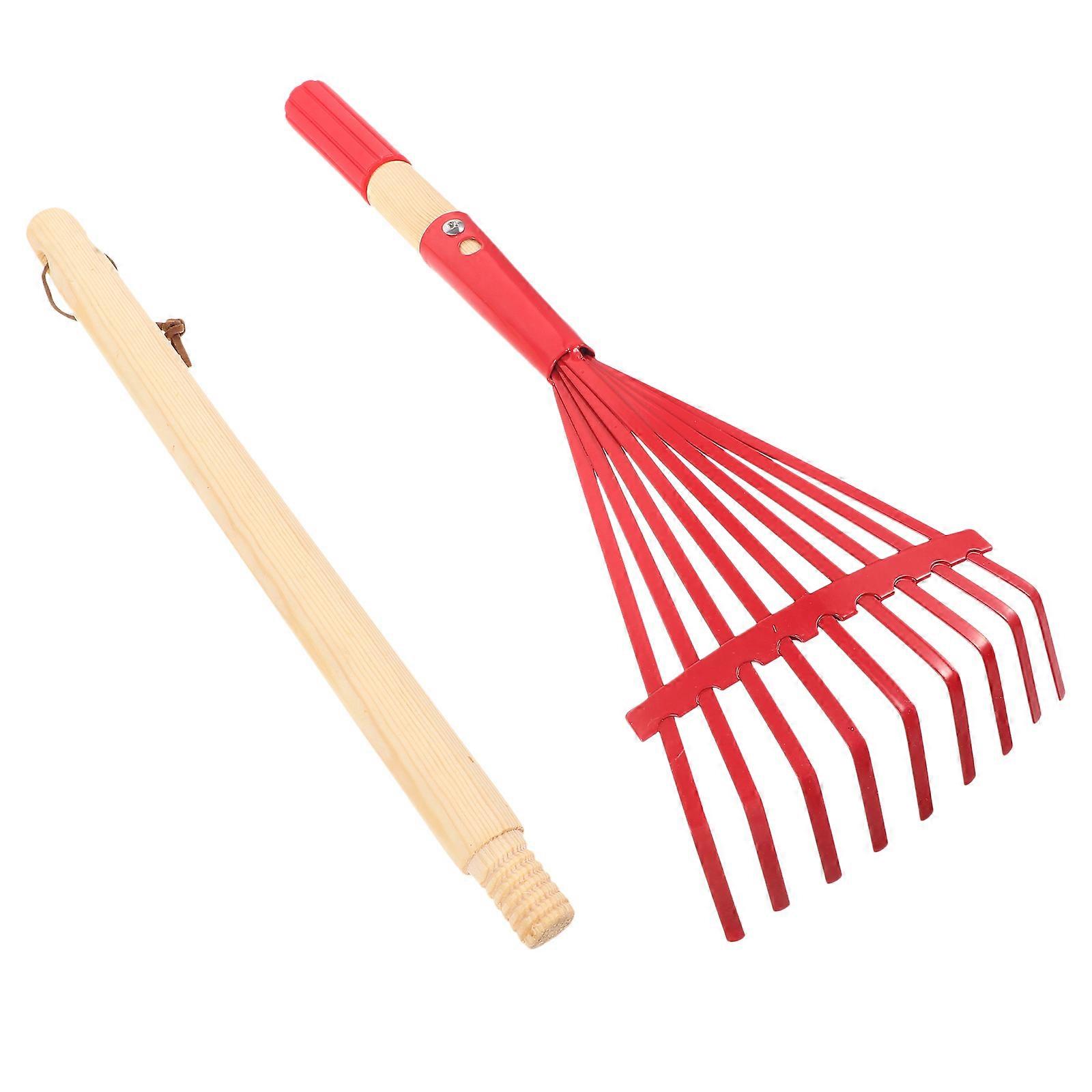 Rake Handheld Gardening Rake for Leaf Cleaning with Detachable Handle